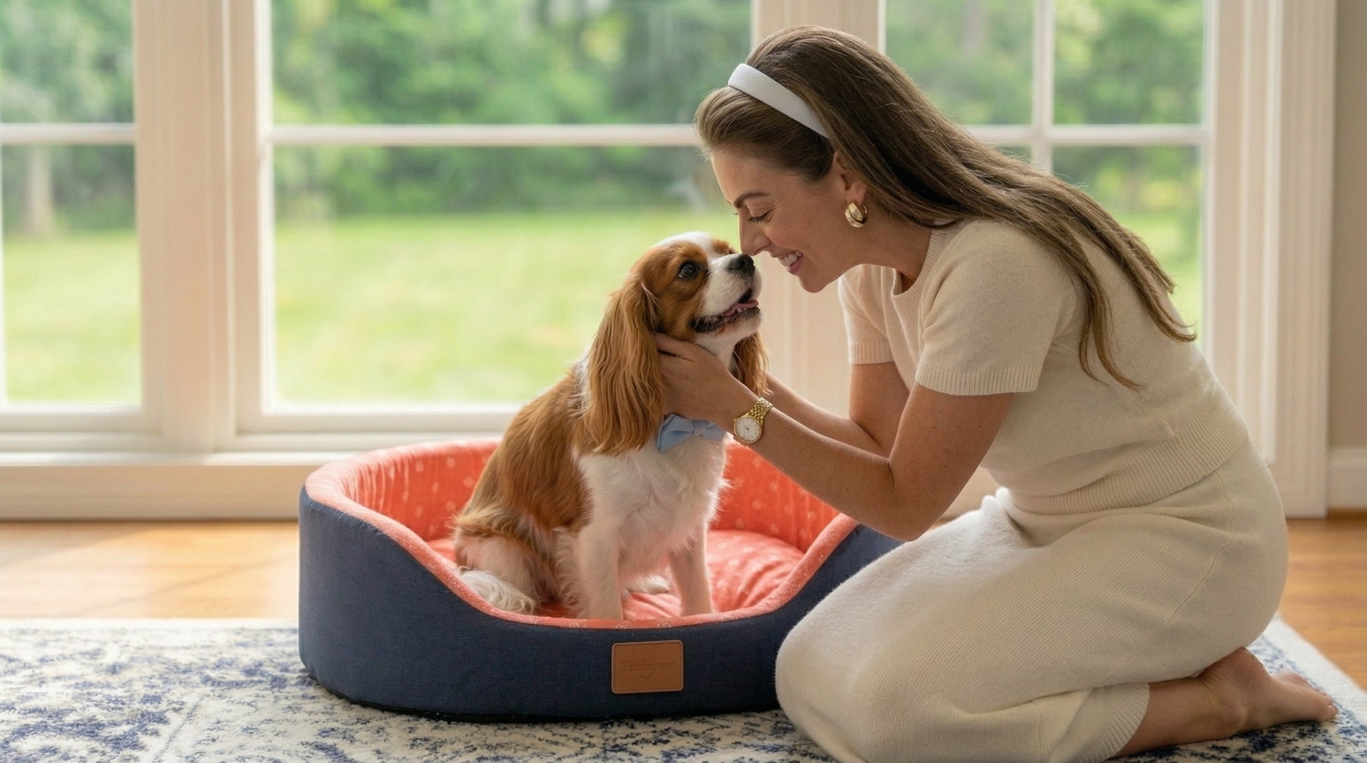 Luxurious Soft Oxford Cotton Double-Sided Cushion Pet Bed - side angle