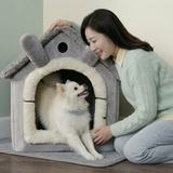 Luxurious Arctic Velvet Warm Enclosed Pet House