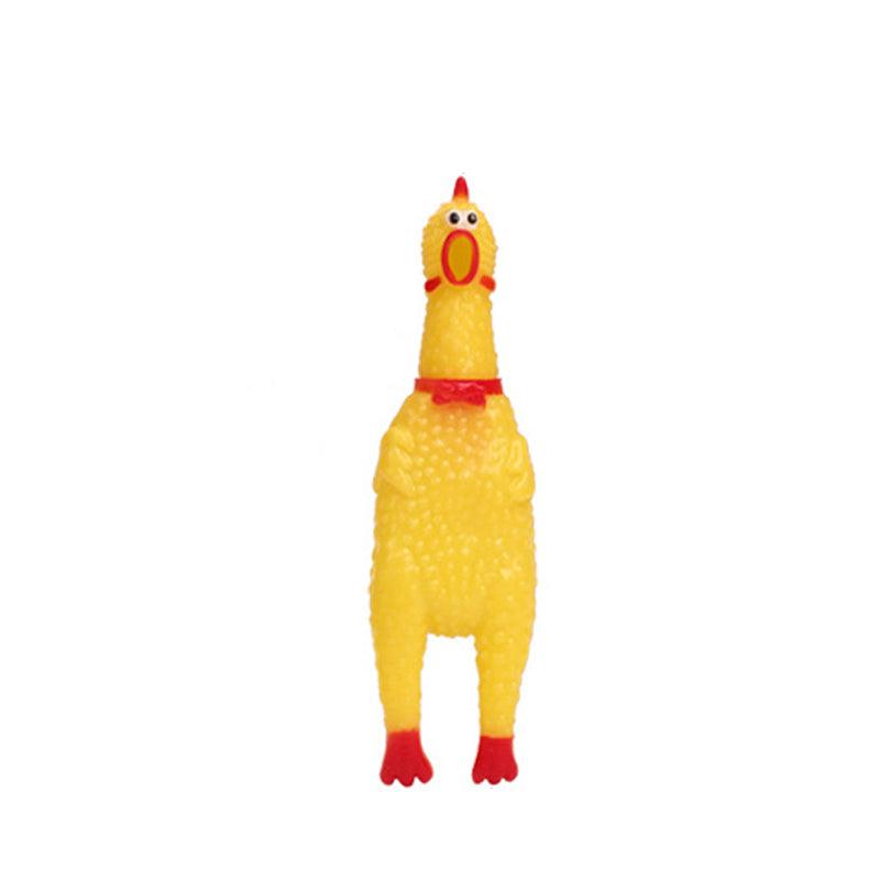 Squeaky Screaming Yellow Chicken Chew Toy