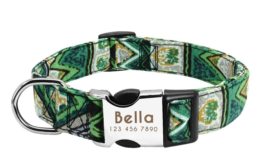 Personalized Pattern Print Nylon Dog Collar