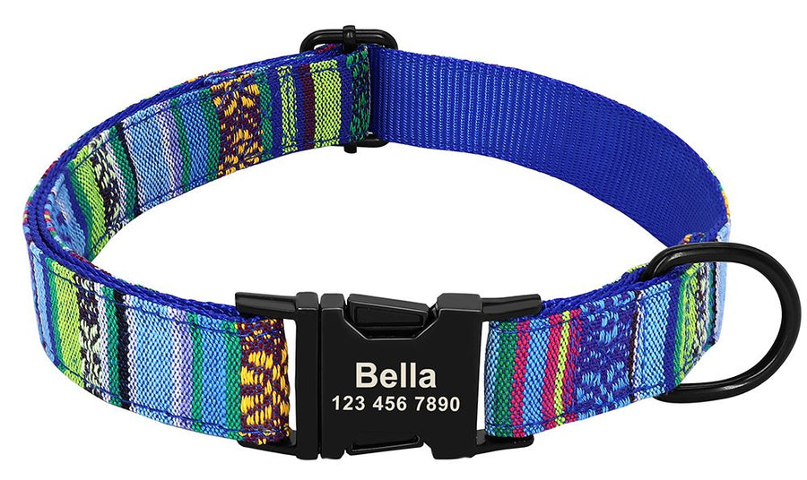 Personalized Pattern Print Nylon Dog Collar