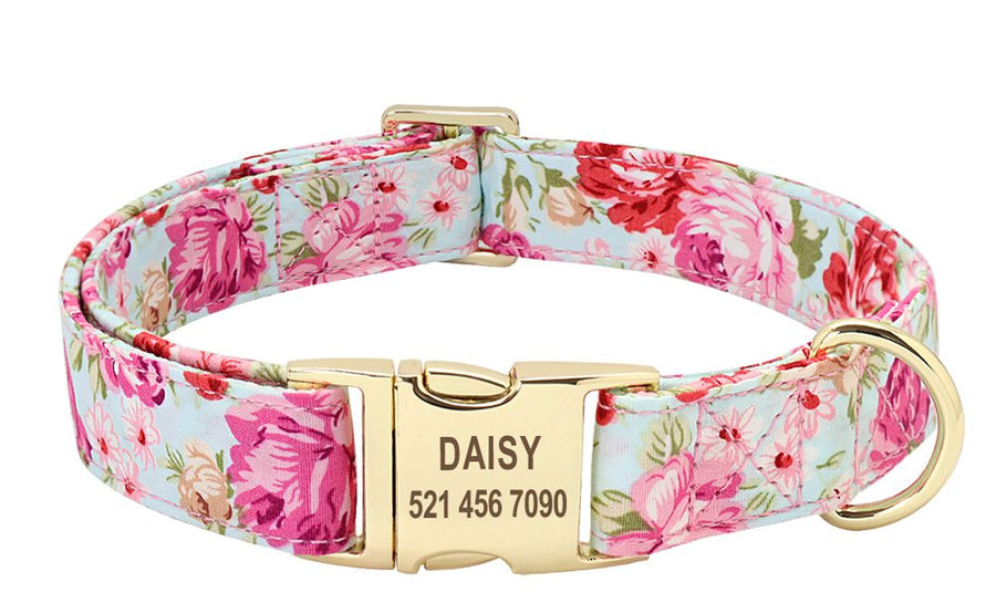 Personalized Pattern Print Nylon Dog Collar