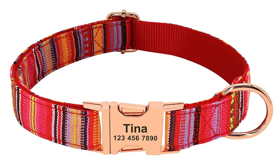 Personalized Pattern Print Nylon Dog Collar