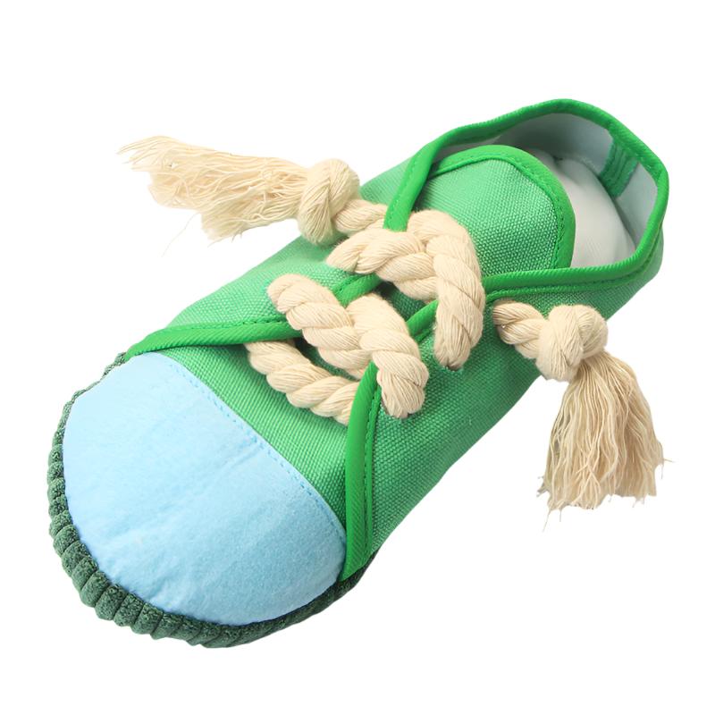 Squeaky Canvas Shoes Bite-Resistant Teeth Cleaning Chew Toy