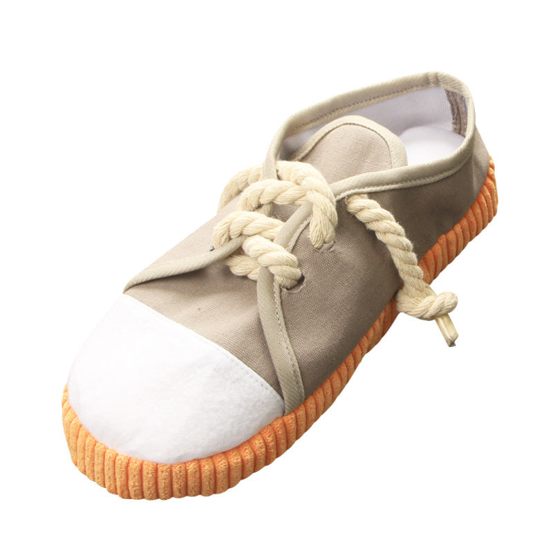 Squeaky Canvas Shoes Bite-Resistant Teeth Cleaning Chew Toy