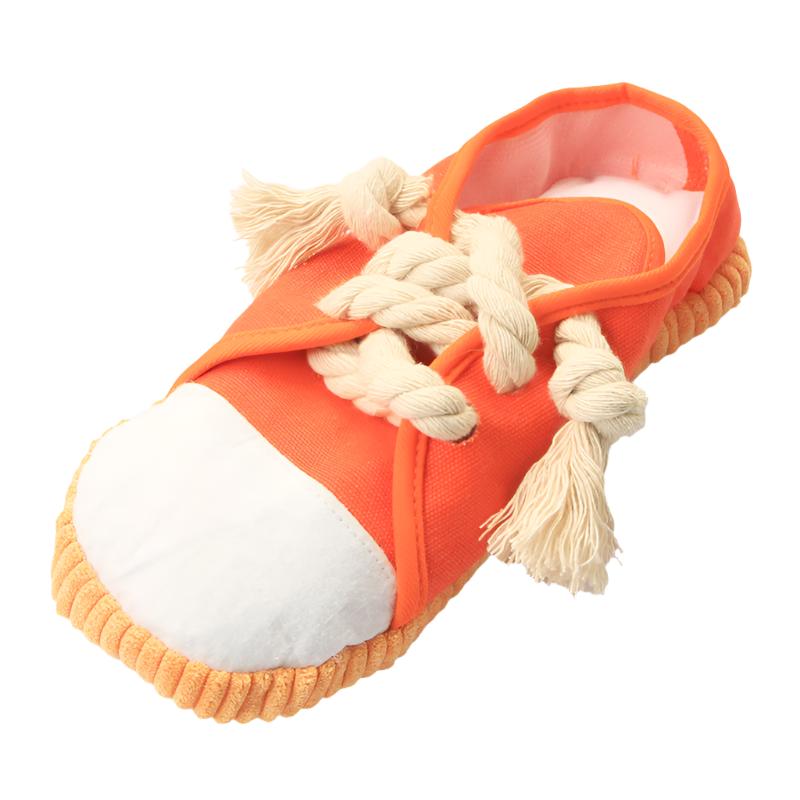 Squeaky Canvas Shoes Bite-Resistant Teeth Cleaning Chew Toy