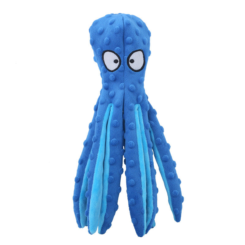 Squeaky Cotton Plush Octopus Shell Puzzle Bite-Resistant Chew Toy