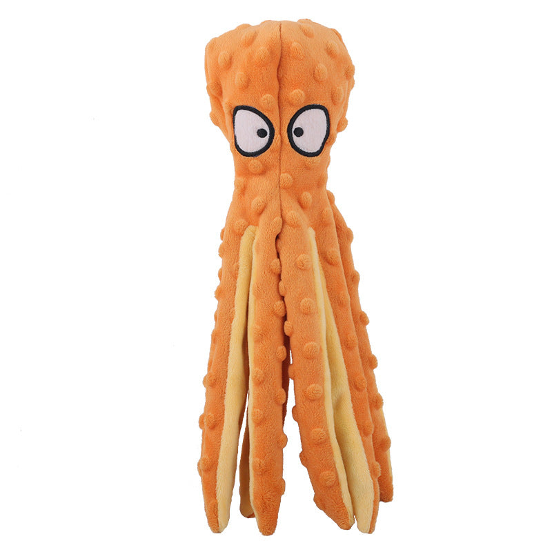 Squeaky Cotton Plush Octopus Shell Puzzle Bite-Resistant Chew Toy