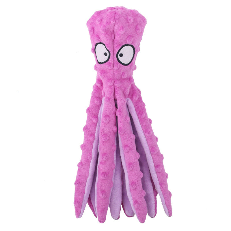 Squeaky Cotton Plush Octopus Shell Puzzle Bite-Resistant Chew Toy