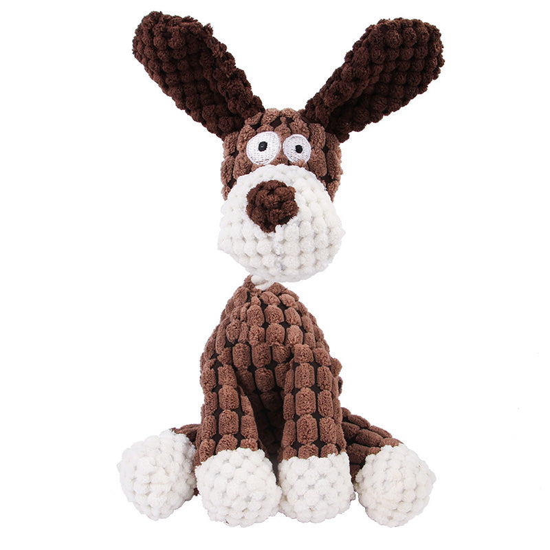 Squeaky Animal Corduroy Plush Bite-Resistant Chew Toy