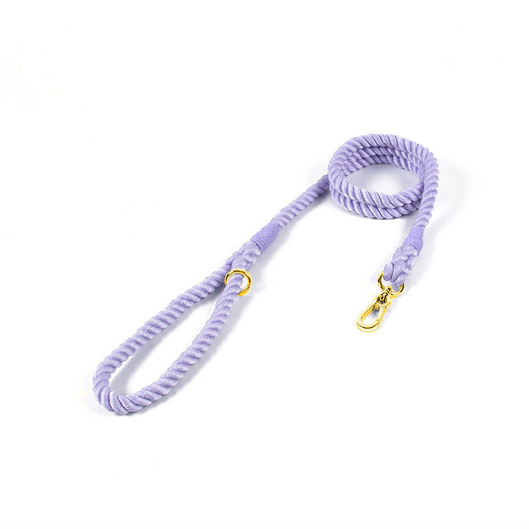 Vibrant Rainbow Cotton Rope Pet Leash