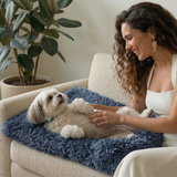 Cosy Fluffy Coral Fleece Warm Oversized Pet Mat - side angle