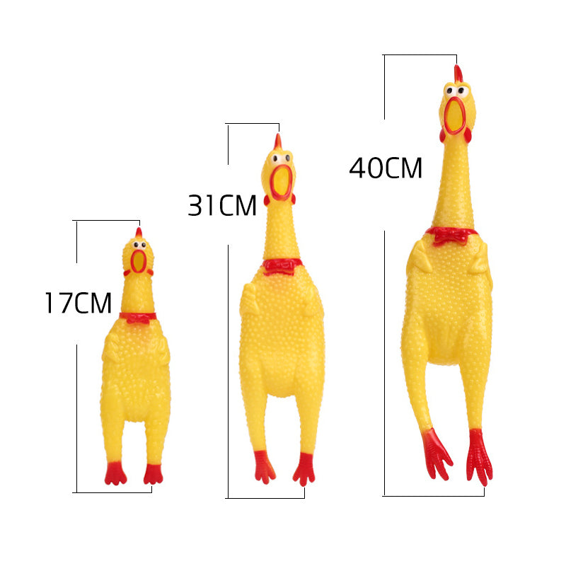 Squeaky Screaming Yellow Chicken Chew Toy