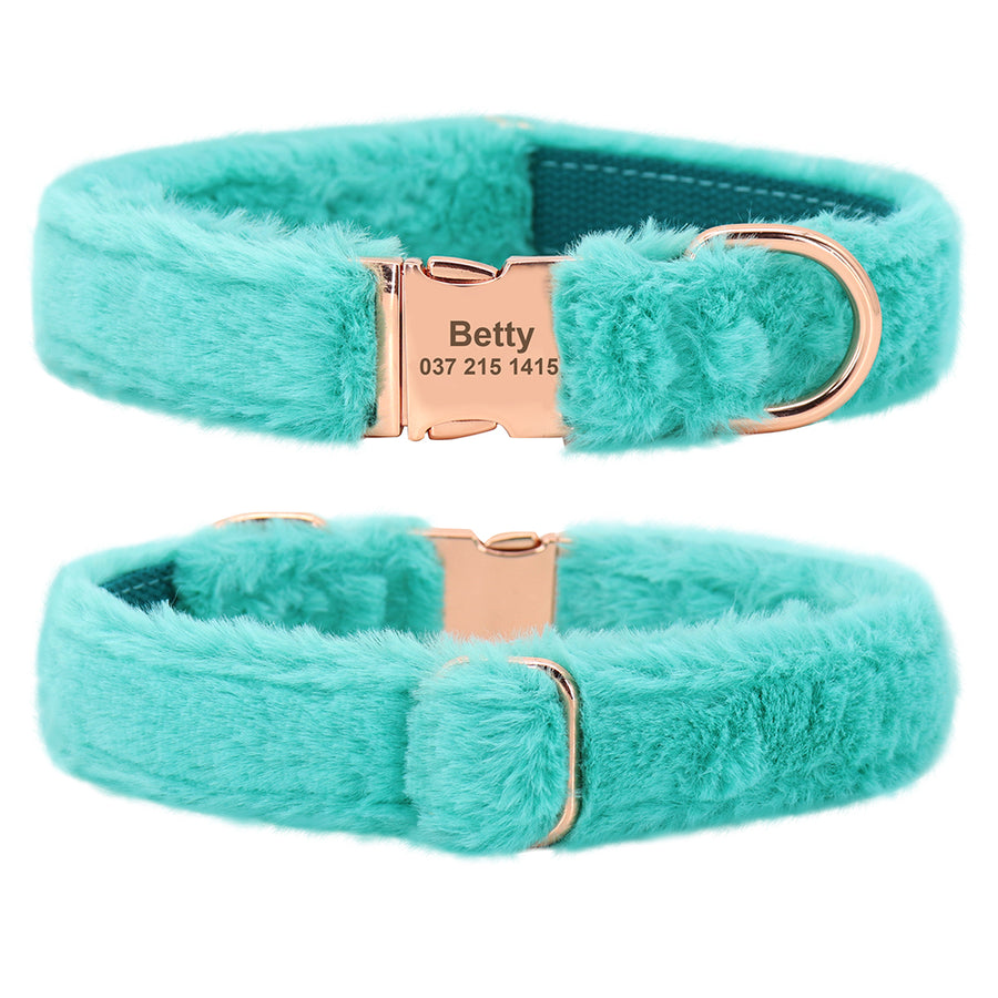 Pastel Fur Nylon Leather Warm Dog Collar