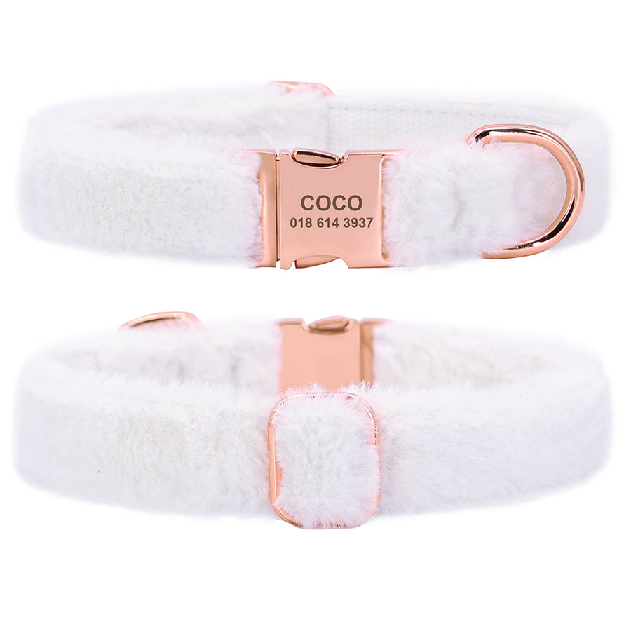 Pastel Fur Nylon Leather Warm Dog Collar