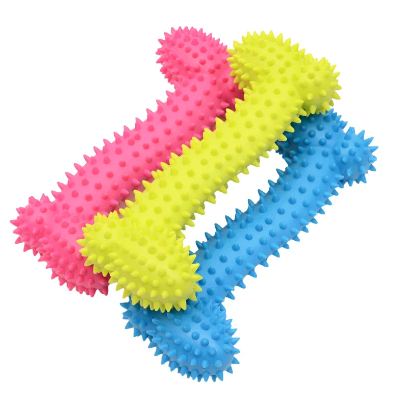 Deluxe Trio Natural Teething Rubber & Teeth Cleaning Chew Toy