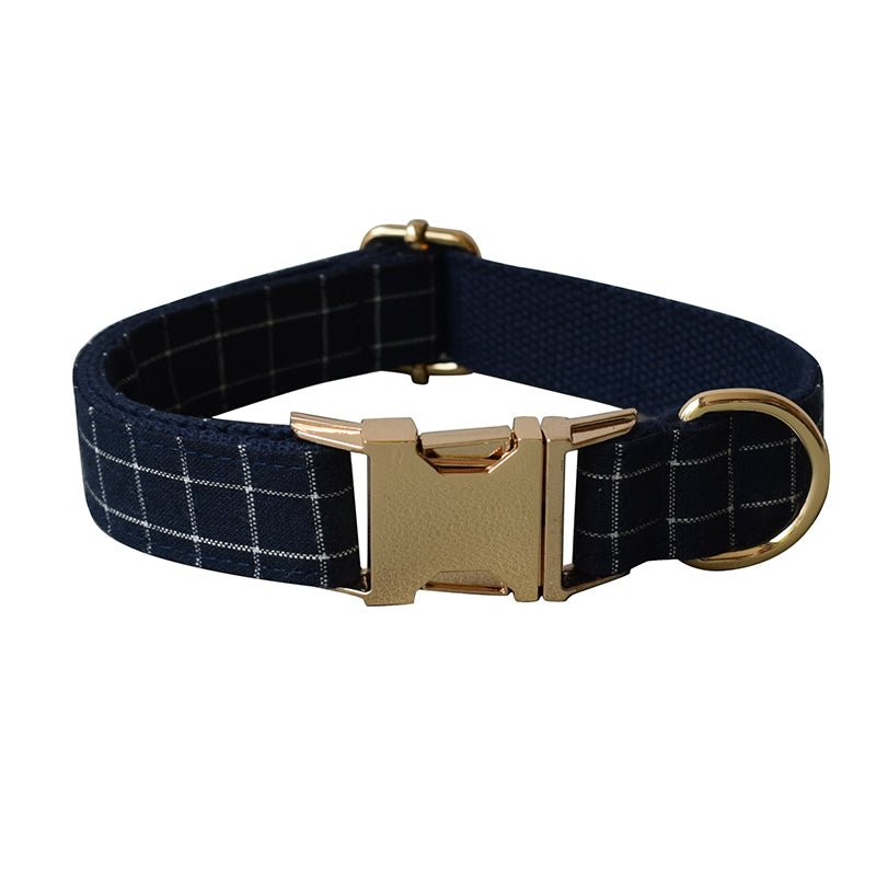 Plaid Collar with Personalized Leash Set