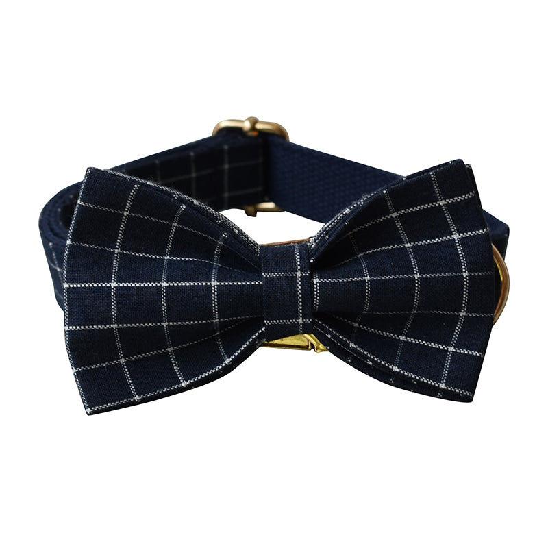 Plaid Collar with Detachable Bow Tie