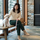 Deluxe Neutral Pastel Cow Leather Dog Collar