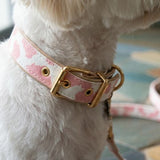 Deluxe Neutral Pastel Cow Leather Dog Collar