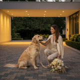 Beige Suade Detachable Bowtie