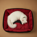 Classic Square Plush Border Nest Pet Bed