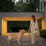 Beige Suade Detachable Bowtie