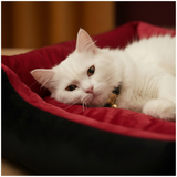 Classic Square Plush Border Nest Pet Bed