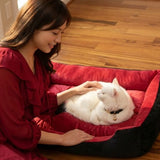Classic Square Plush Border Nest Pet Bed