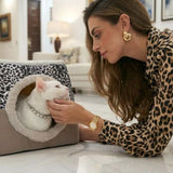Portable Plush Closed Crate Pet Bed
