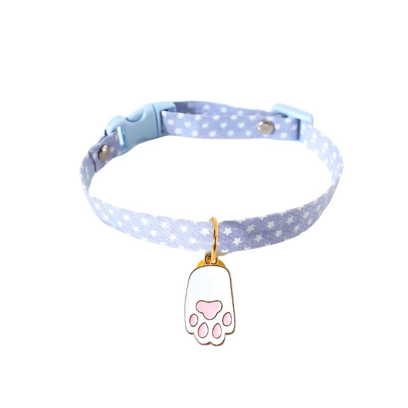 Deluxe Cloud Pastel Star Pattern Pendant Collar with Bell