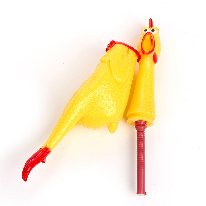 Squeaky Screaming Yellow Chicken Chew Toy