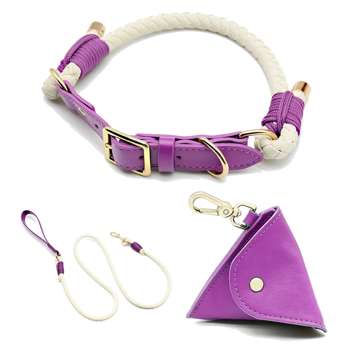 Cream Braided Rope Walk Set - Violet