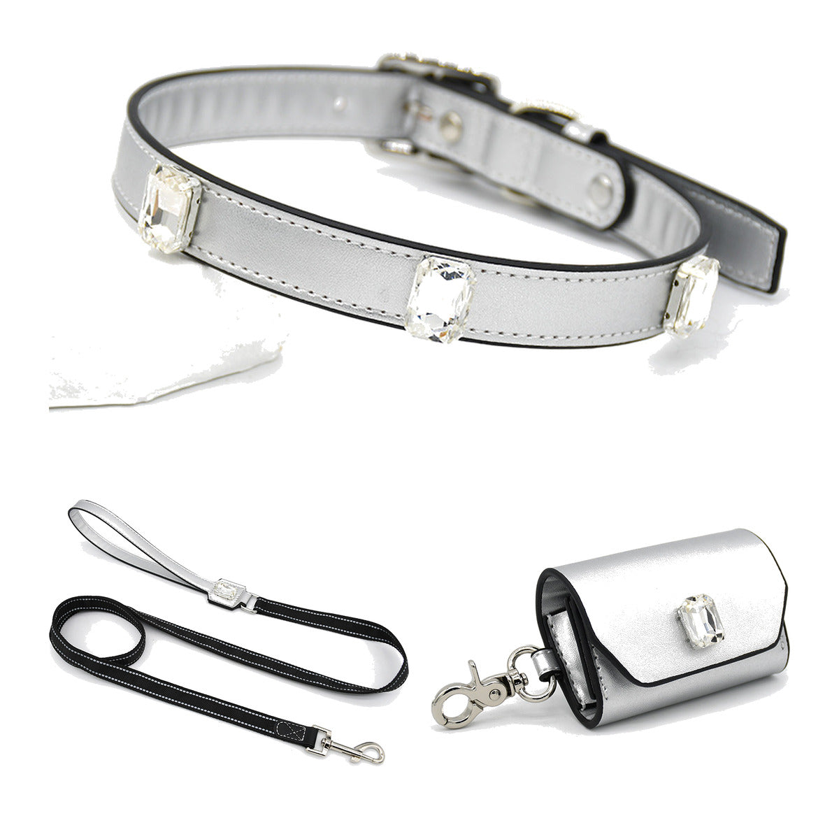 Crystal Stud Walk Set - Silver