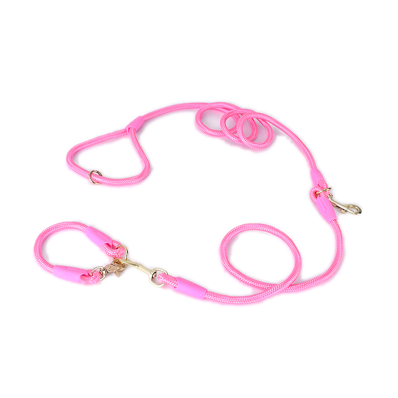 Lavender Round Rope Hands-Free Collar - Princess Pink Lead