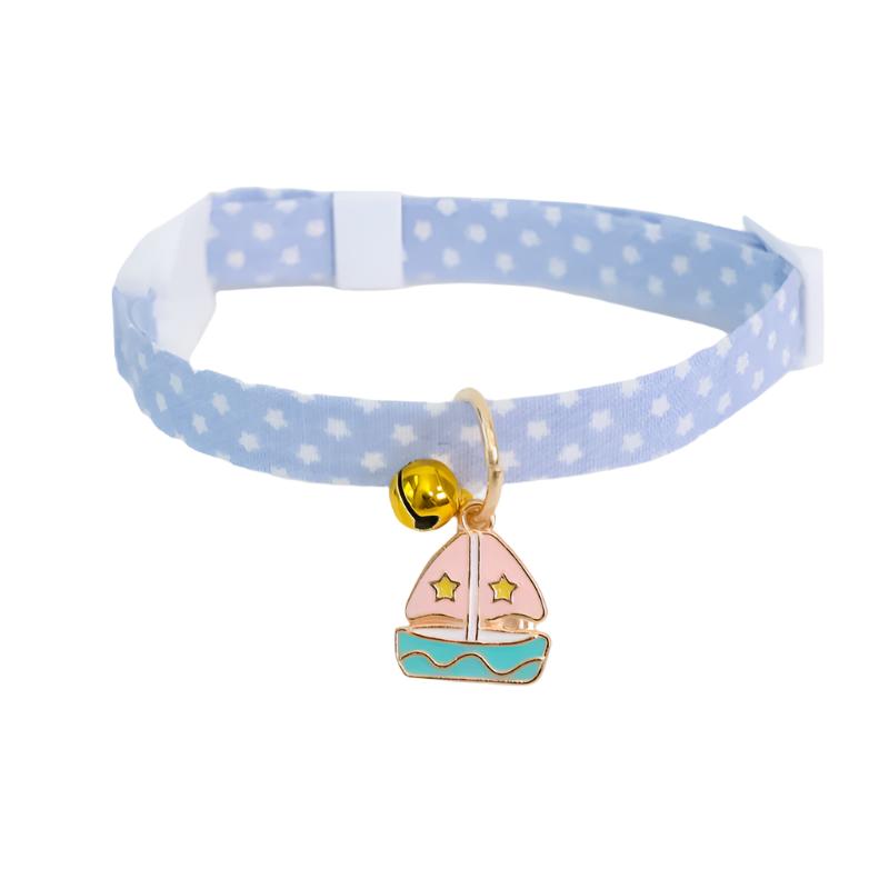 Deluxe Cloud Pastel Star Pattern Pendant Collar with Bell