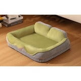 Lounger Sofa Pet Bed with Headrest Pillow - Forest Green