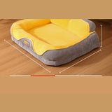 Lounger Sofa Pet Bed with Headrest Pillow - Warm Orange