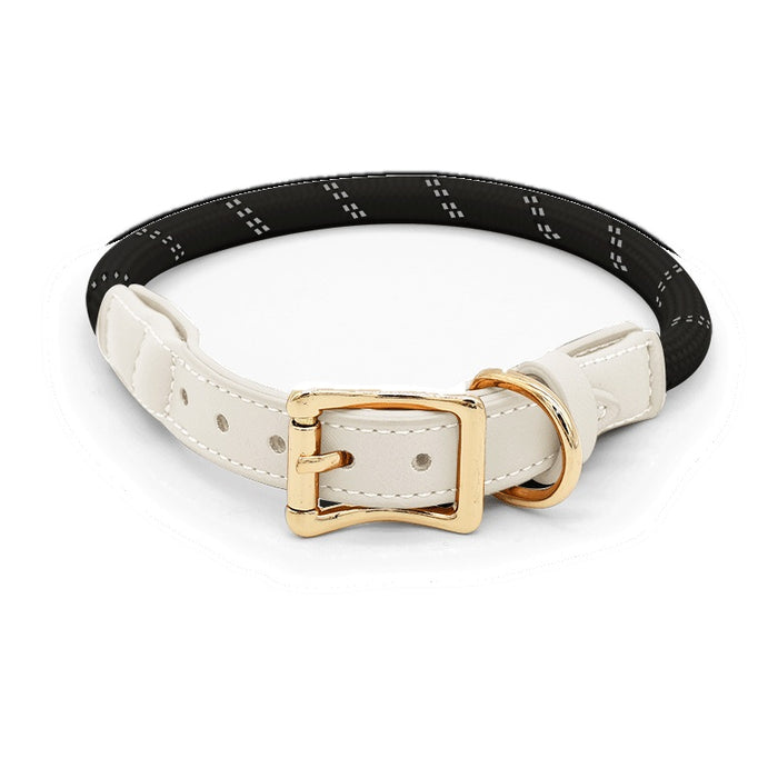 Sand Fleck Rope Collar with Tan Trim