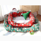 Yuletide Christmas Bolster Pet Bed with Plush Cushion - view 3