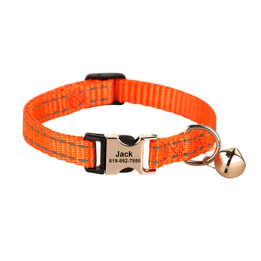 Premium Nylon Reflective Personalized Collar with Bell