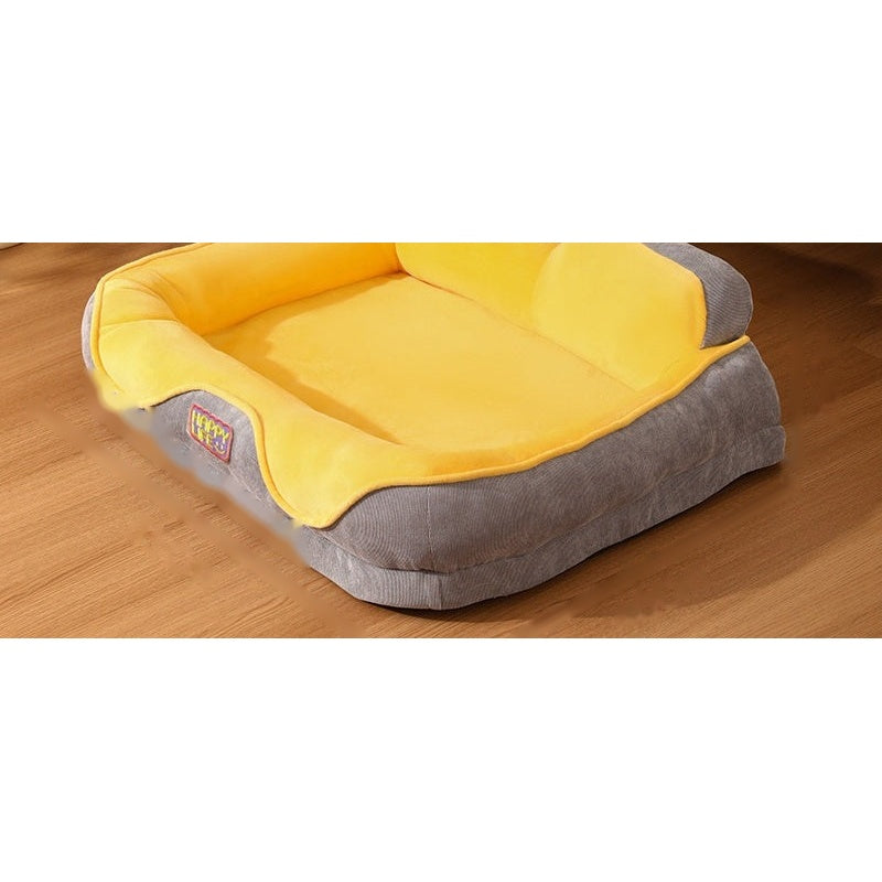 Lounger Sofa Pet Bed with Headrest Pillow