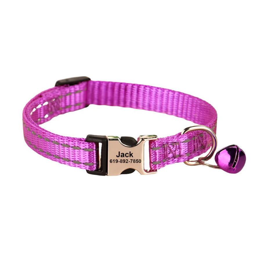 Premium Nylon Reflective Personalized Collar with Bell