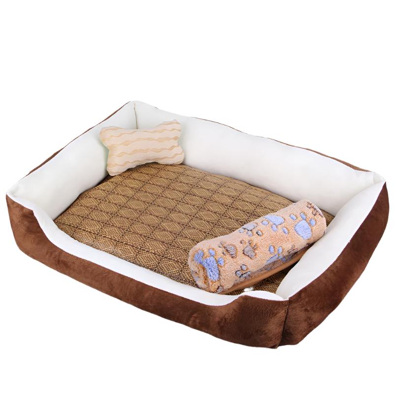 Cozy Kennel 100% Cotton Warm Linen Pet Bed