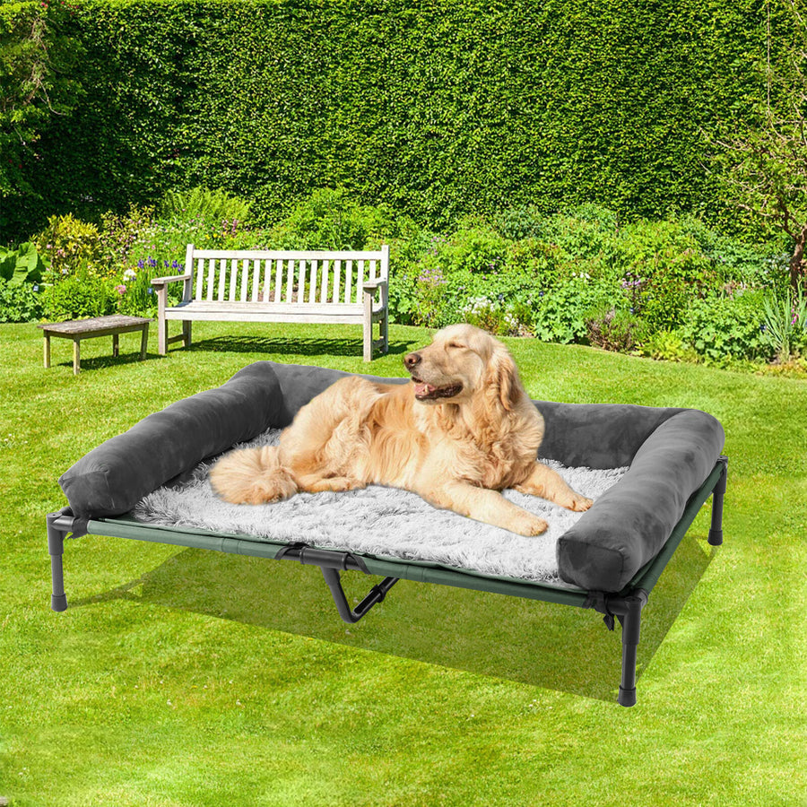 Cozy Cooling Bolster Soft Oxford Fabric Elevated Oversized Pet Bed