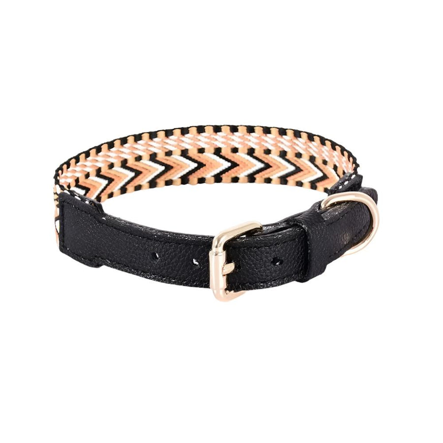 Artisan Aztec Embossed Leather Dog Collar - Aztec Leather | PAWD