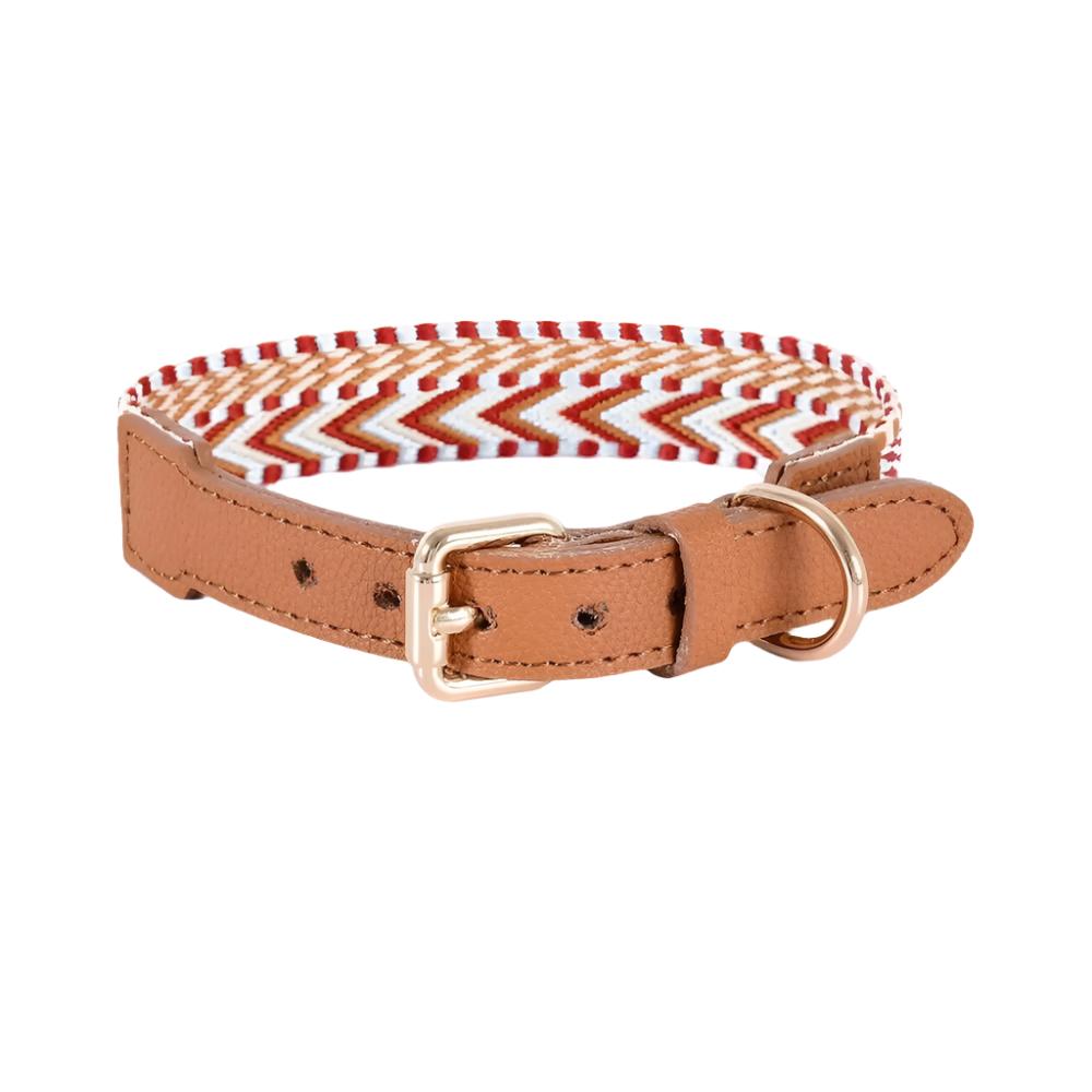 Artisan Leather Collar - Aztec Embossing - 4