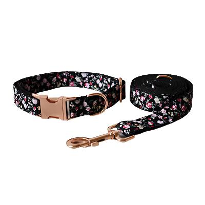 Floral Dog Collar & Lead Set - front view