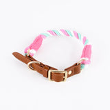 Deluxe Braided Rope Dog Collar - hardware close-up
