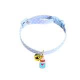 Pastel Star Pattern Dog Collar with Bell - detail close-up